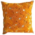 thumbnail image 1 of Funda de almohada naranja, moderna con diseño floral, 30 x 30 cm (12 x 12 pulgadas), decorativa, cuadrada de seda, para Halloween - Caléndula, 1 of 6