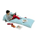 thumbnail image 3 of Yellow and Blue Floor Pillow Lounger Cover, Clouds Sun Pattern with Vertical Stripes Dots Playroom Design, Nap Mat Printed Fabric Case for 5 Pillows, 88" x 36", Pale Blue Yellow, by Ambesonne, 3 of 5