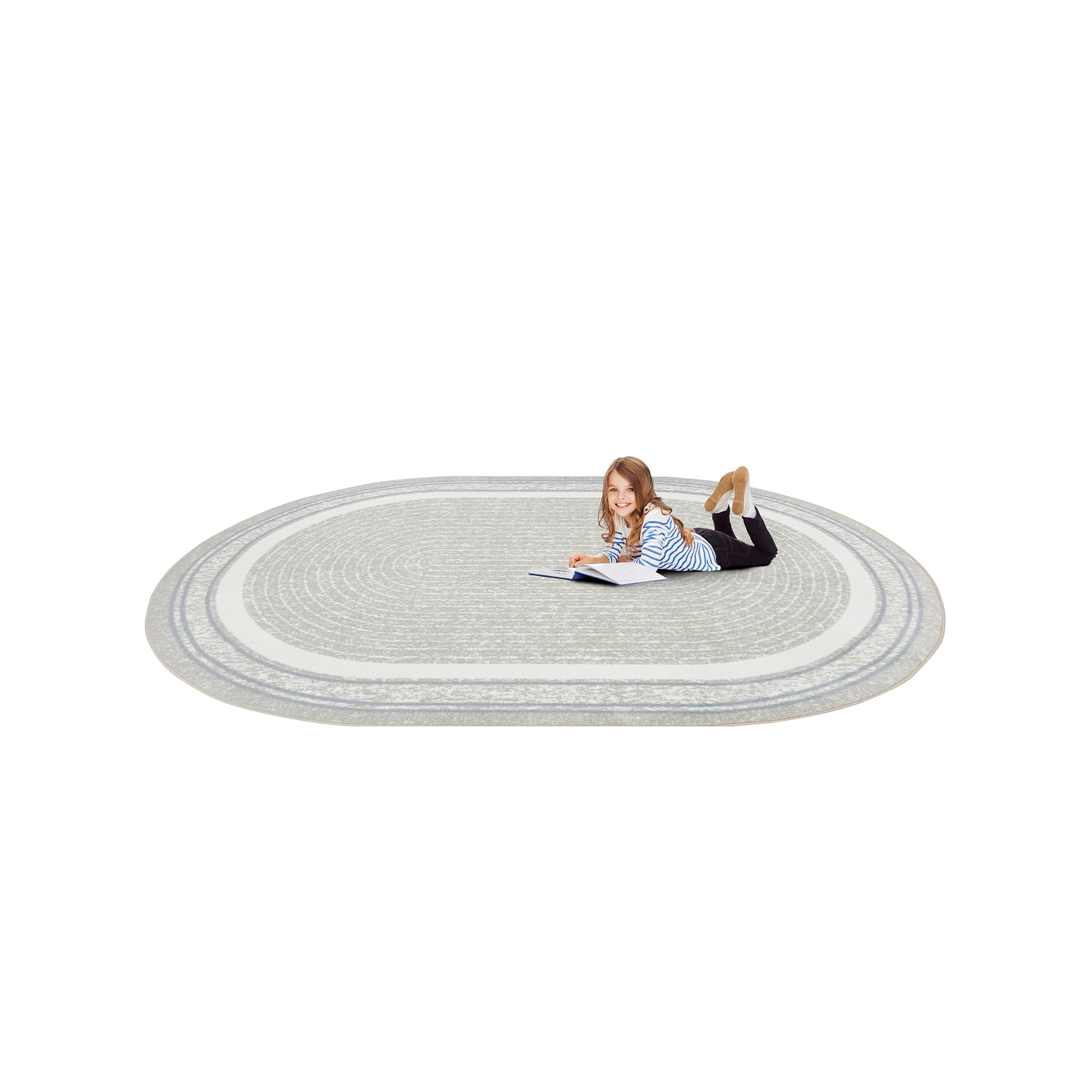 Joy Carpets Cozy Corner 5'4" x 7'8" Indoor Oval Area Rug in Color Linen