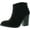 Black, variant on Women's Albert Faux Suede Cowboy Pull-Tab Stacked Heels Ankle Booties