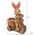 thumbnail image 6 of LuxenHome 20.5" H Bunny Rabbit on a Bicycle Statue Planter Outdoor Indoor Plant Pot MgO Pot Planter, 6 of 8