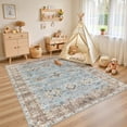 thumbnail image 5 of Uermei 6'x9' Washable Area Rug for Living Room: Non-Slip Soft Indoor Floor Carpet for Bedroom Dining Room Office Decor with Kid & Pet Friendly - Brown Blue, 5 of 10
