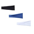 thumbnail image 2 of CNEJRHG 3 Packs Women's Plain Color Wide Sport Headbands Non-Slip Elastic Yoga Headbands for Running & Gym Sweat-Wicking Workout Stretch Hair Bands, 9" x 3.7" Black&Blue&White 3x, 2 of 6