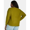thumbnail image 3 of Terra & Sky Women’s Plus Waffle V Neck Henley Top, Sizes 0X-5X, 3 of 5