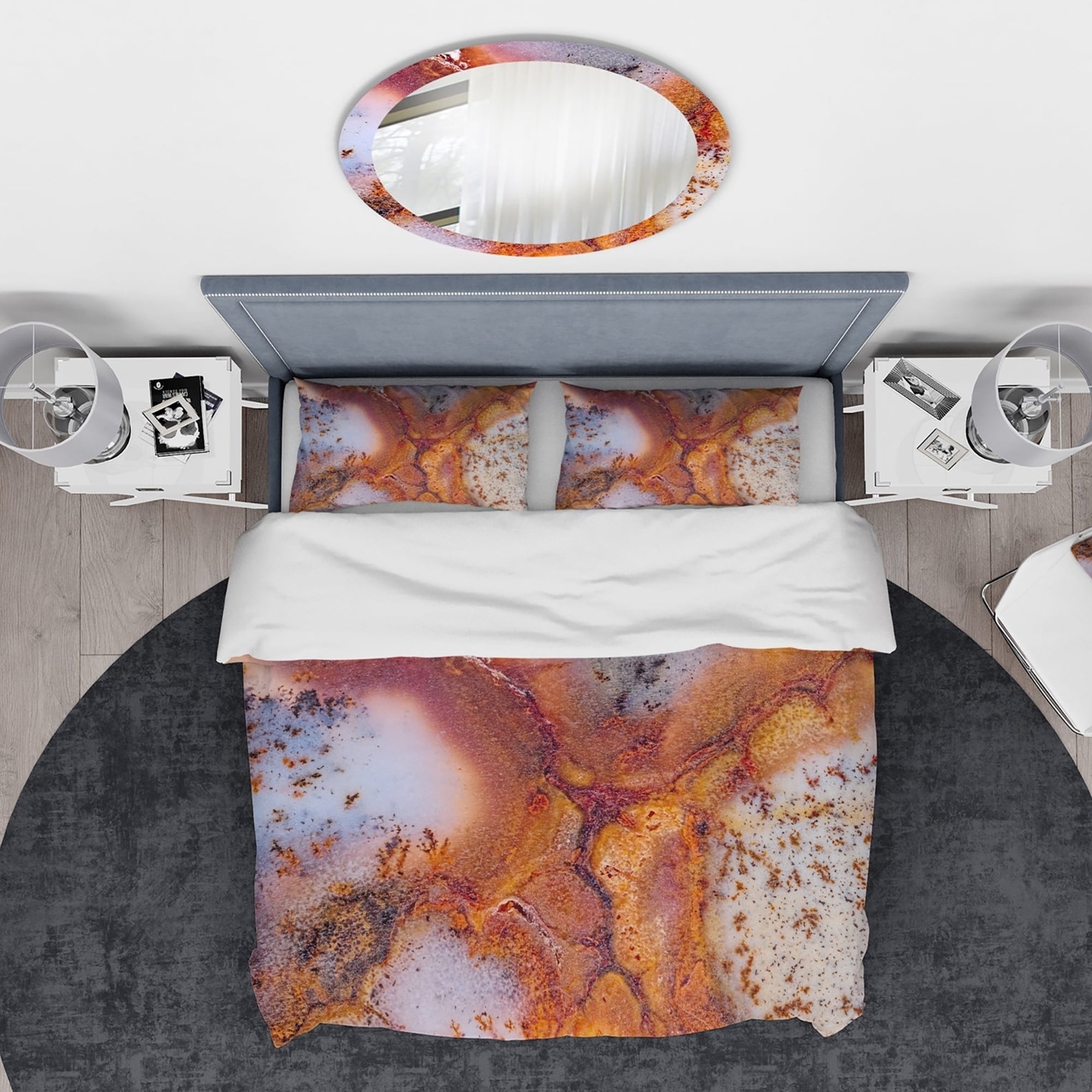 Designart 'Moss Agate with crack' Stone Duvet Cover Set