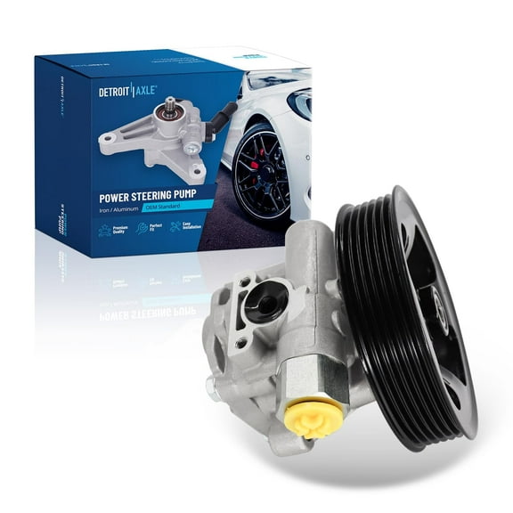 Detroit Axle - Power Steering Pump for 12-17 Jeep Wrangler, 18 Wrangler Jk, Power Steering Pump with Pulley 2012 2013 2014 2015 2016 2017 2018 Replacement