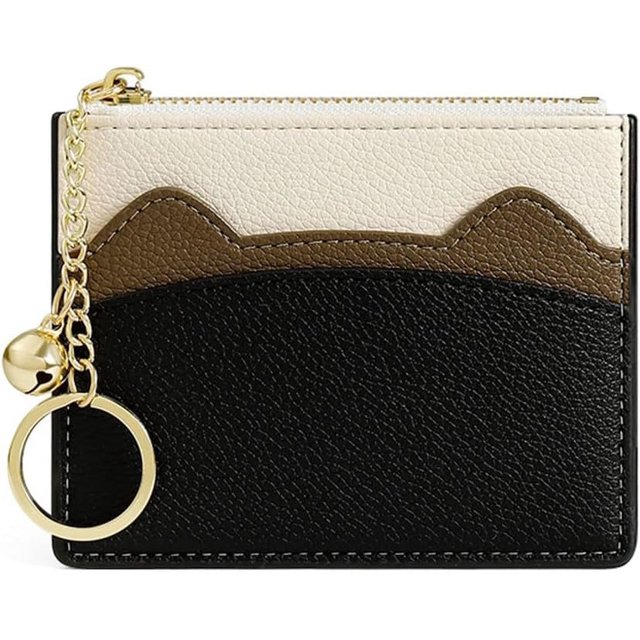 Porte-Cartes Mince Blocage RFID Petit Portefeuille de Poche Porte-Monnaie à Fermeture Éclair Mini Porte-Monnaie & Porte-Cartes pour Femmes Hommes, Z2-Noir, Porte-Cartes Mince Blocage RFID Petit Portefeuille de Poche
