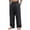 Black, variant on Cotton Linen Pants for Men Elastic Waist Drawstring Loose Lightweight Full Length Pants Casual Loungewear Trousers