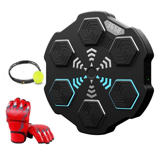 Máquina de música para entrenamiento de boxeo con guantes de piel sintética para adultos