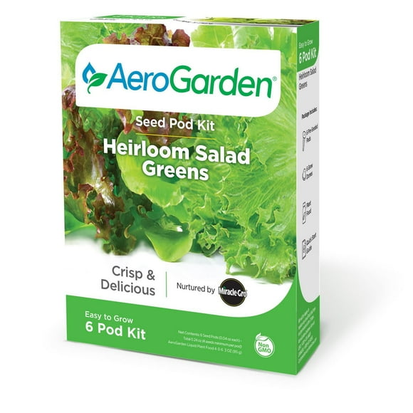 Kit de capsules de semences Salades vertes de variété ancienne AeroGarden (6 capsules)