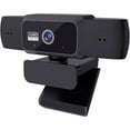 thumbnail image 2 of 1080P Webcam with mic, Noise Cancellation, Wide-Angle Lens, Auto Light Correction, Plug &  USB Webcam for Laptop, Desktop, PC, , Zoom, Skype, Streaming, 2 of 7