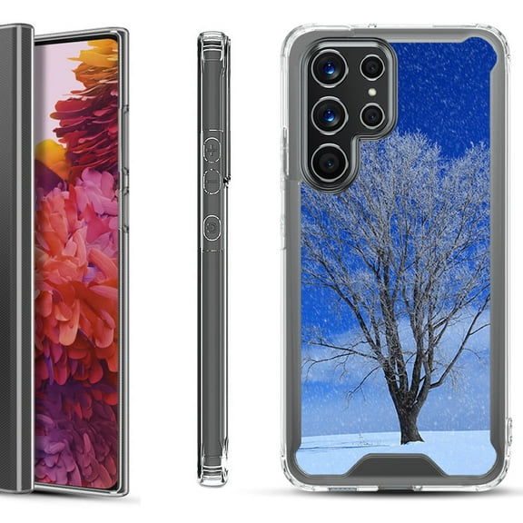 Shockproof Bumper Phone Case for Samsung Galaxy S22 Ultra 5G, by OneToughShield ® - Snowing Tree