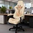 thumbnail image 5 of Whosucclay Giraffe Flower Print Gaming Chair Cover, Stretchable Elastic Computer Desk Chair Cover with Armrest Covers, 4Pcs Soft Non Fading Office Chairs Covers Slipcovers, 5 of 8
