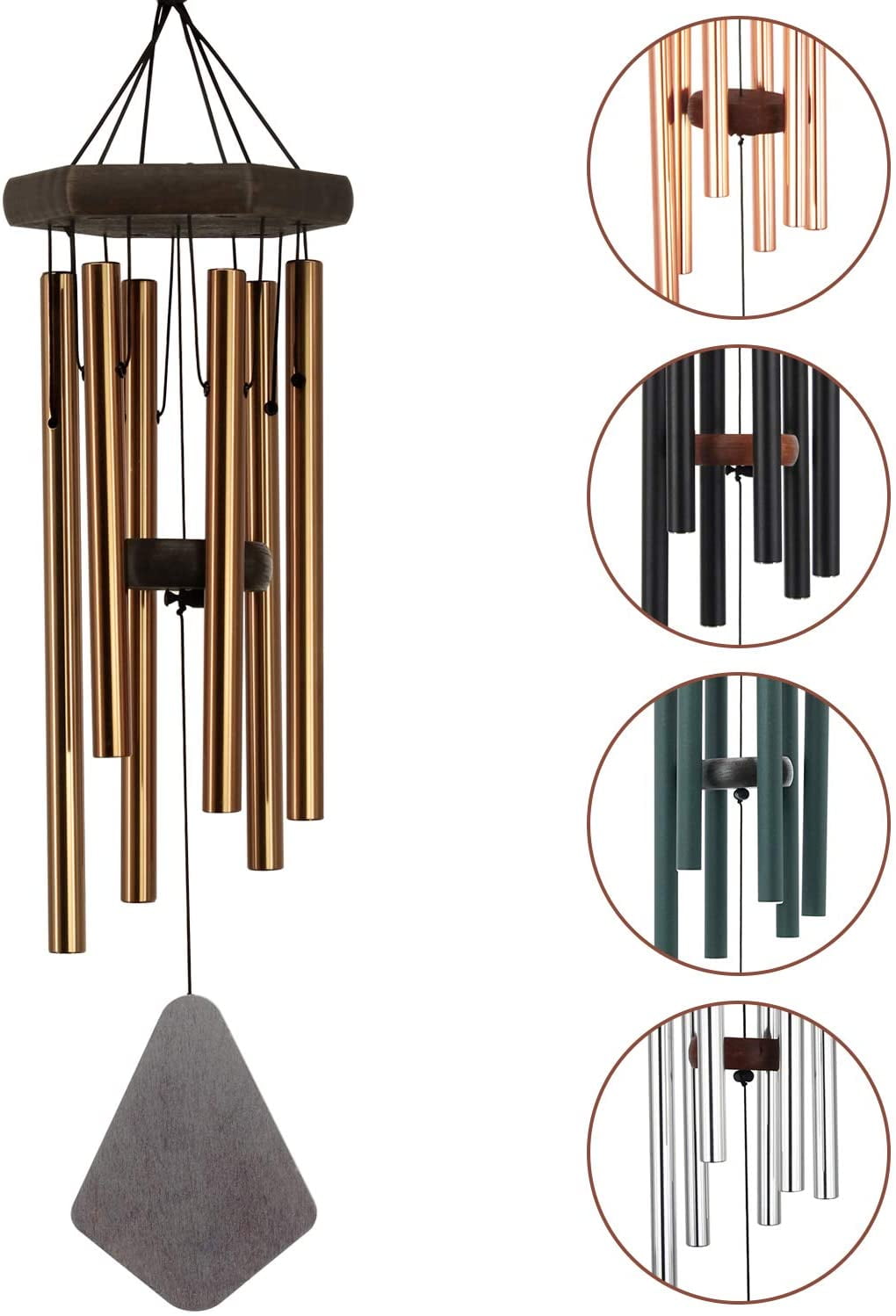 Deep Tone Wind Chimes Outdoor|28 Inches Bronze Wind Chimes with 6 Deep Tone Wind Chimes Outdoor|28 Inches Bronze Wind Chimes with 6