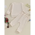 thumbnail image 5 of FEORJGP Toddler Baby Christmas Outfit Infant Pants Set Long Sleeve Pullover Crew Neck Jumpers Letters Sweatshirt Tops with Elastic Waist Sweatpants for Girls Boys, 5 of 9