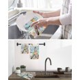 thumbnail image 5 of Easter Kitchen Dish Towels for Drying Dishes Set of 4, Spring Farmhouse Bunny Flower Teal Blue Wood Grain Waffle Weave Microfiber Hand Tea Bathroom Towels Quick Dry & Absorbent Towel 12x12, 5 of 7
