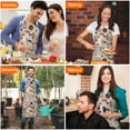 thumbnail image 4 of Brown Mushroom Line Light Pattern Apron-Garden Aprons for Women with Pockets-Cotton Linen Waterproof Kitchen Cooking Gardening Aprons Adjustable for Kitchen,Cooking,BBQ and Salon 33x27 Inch, 4 of 7