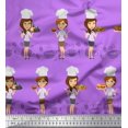 thumbnail image 1 of Soimoi Cotton Duck Fabric Cook Girl Print Sewing Fabric Yard 56 Inch Wide, 1 of 1