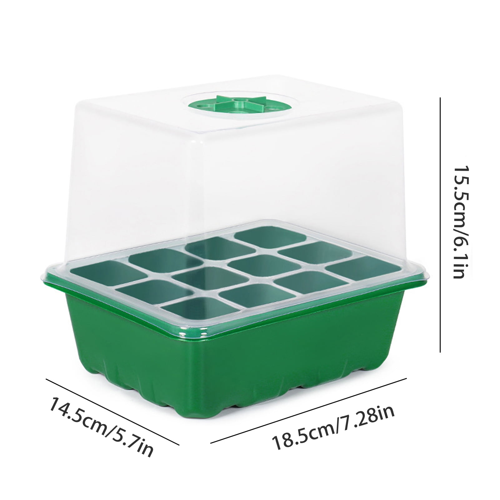 OIUR Seeds Starter Tray 6 Cells/12 Cells Seeds Germination Tray with Adjustable Humidity Vent Plant Nursery Box for Indoor Garden Bonsai Seedlings Starting Growing