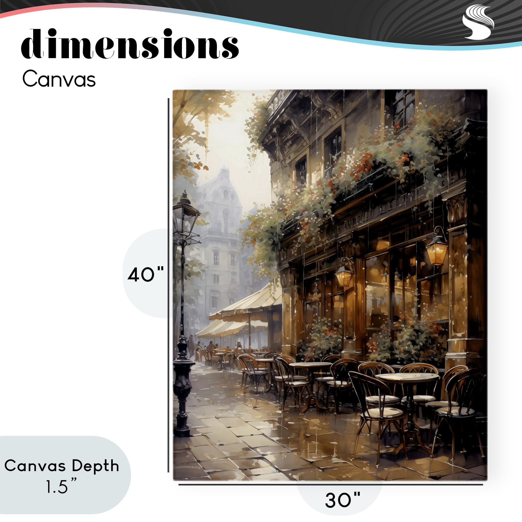 Stupell Industries Paris Street Cafe in Rain Canvas Wall Art, design by Creative Studio