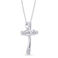 thumbnail image 5 of AFFY Diamond Accent Infinity Cross Womens Pendant Necklace 14k White Gold Over 925, 5 of 5