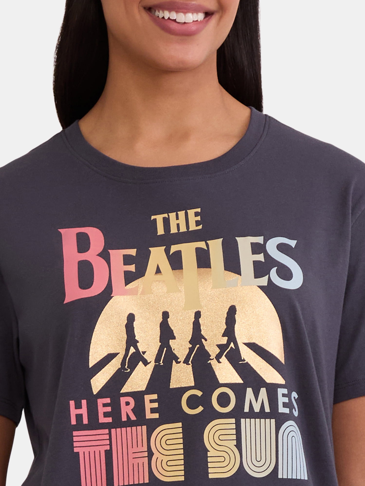Time and Tru Women's Beatles Here Comes the Sun Graphic Tee, Sizes XS-XXXL