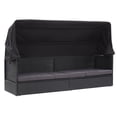 thumbnail image 1 of vidaXL Outdoor Sofa Bed with Canopy Poly Rattan Black, 1 of 5