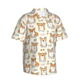 thumbnail image 2 of Daiia Cartoon Corgi Hawaiian Shirt for Men Gentle Cotton Regular Short Sleeve Casual-Medium, 2 of 9