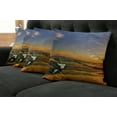 thumbnail image 2 of Ambesonne Landscape Throw Pillow Cover 4 Pack, Mediterranean Valley, 16", Blue Yellow Green, 2 of 6