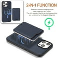 thumbnail image 2 of 2 In 1 Functuon Case for iPhone 13 Pro, PU Leather Detachable Magnetic Card Bag, Support Magnetic Wireless Charger, Shockproof Protective Lightweight Phone Cover for iPhone 13 Pro, Blue, 2 of 8