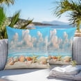 thumbnail image 3 of Throw Pillow Covers 20x20 Inch Set of 2, Nautical Coastal Waterproof Outdoor Pillow Covers, Summer Beach Shell Conch Starfish Blue Decorative Cushion Pillowcases for Couch, Sofa, Bed, Garden, Patio, 3 of 9