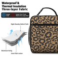 thumbnail image 4 of Black and Brown Leopard Print Insulated Lunch Bag Teens,Lunch Box for Men Women for Work,Picnic or Travel,10.2x9.5x4.3 Inches,8 Can Capacity, 4 of 6
