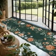 thumbnail image 2 of Moynesa 2'5''x8' Floral Runners for Hallways, Kitchen Runner Rug Ultra-Thin Soft Rug, Non-Slip Washable Rug Runner Stain Resistant Boho Rug Low-Pile Carpet Runner for Bathroom Bedroom,Dark Green, 2 of 7