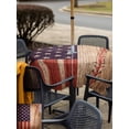 thumbnail image 4 of Outdoor Tablecloth with Umbrella Hole and Zipper, American Flag Vintage Square Table Cloth 60x60 Inch Waterproof Tablecloth, Farmhouse Baseball Blue Red Picnic Table Cover for Patio Camping, 4 of 7