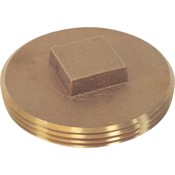 Jones Stephens Brass Raised Square Head Plug - 4 In. NPT, Multicolor