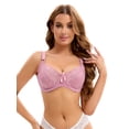 thumbnail image 4 of Unique Bargains Women's 2 Pcs Bras Set Lingerie Sets Full Coverage Bras D 42 White/Pink, 4 of 6