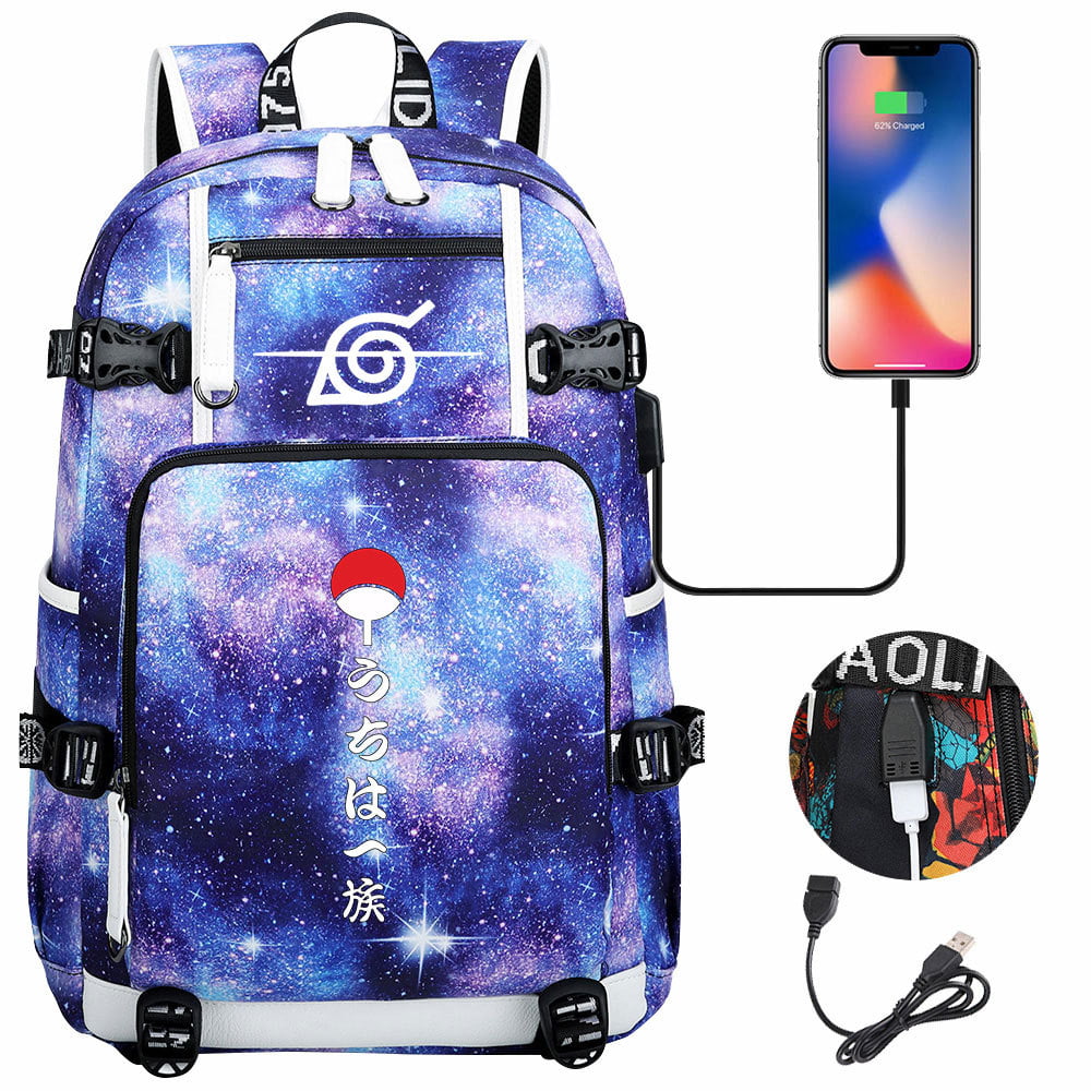 Bzdaisy Naruto Backpack with USB Charging & Laptop Protection -  Multi-Pocket Large Capacity Double-Sided Pockets Unisex for kids Teen 