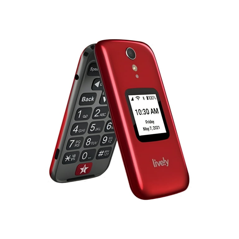 LIVELY Jitterbug Phones Flip2 - Flip Cell Phone for Seniors - Must Be  Activated Phone Plan - Not Compatible with Other Wireless Carriers - Red  Flip ...