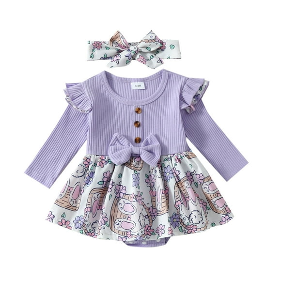 Vêtements pour Bébé Fille Robes pour Nouveau-Né Barboteuses Justaucorps Tenue pour Bébé Tenue de Premier Anniversaire pour Fille Barboteuse pour Bébé Fille 6-9 Mois