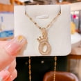thumbnail image 2 of Gold Plated Letter Pendant Necklace Heart Choker Jewelry for Women Elegant Alphabet Necklace, 2 of 6