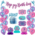 thumbnail image 5 of Conjunto de decoración de fondo para fiesta de cumpleaños con temática de cumpleaños, bandera para tirar de la tarta, bandera para insertar globos, 5 of 5