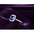 thumbnail image 4 of Antique 1 Carat princess cut Sapphire and Diamond Engagement Ring in White Gold, 4 of 4