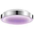thumbnail image 3 of Globe Electric 60839 900-Lumen Wi-Fi Smart 11-In. Flush-Mount Color-Changing-RGB Tunable-White 16-Watt Ceiling Light, Brushed Nickel Finish, 3 of 10