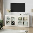 thumbnail image 6 of Studyset 70.8 in Sideboard Buffet Cabinet, Modern Accent Cabinet with Storage, Wood Coffee Bar Media Console Credenza with 4 Glass Doors for Living Room, Kitchen, Hallway, 6 of 9