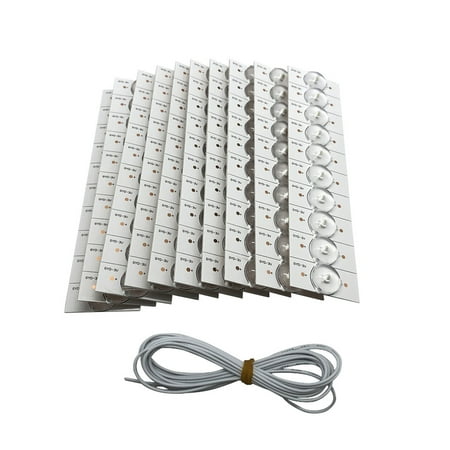 

OWSOO 100PCS 3V Lamp Beads with Optical Lens Fliter for 32-65 TV with 2M Wire Strip Parts Accessories