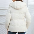 thumbnail image 4 of GrmtClth Womens Winter Jacket Classic Thicken Warm Full Zip Bubble Coat with Hood Soft Comfy Long Sleeve Fall Winter Outerwear Beige M, 4 of 4