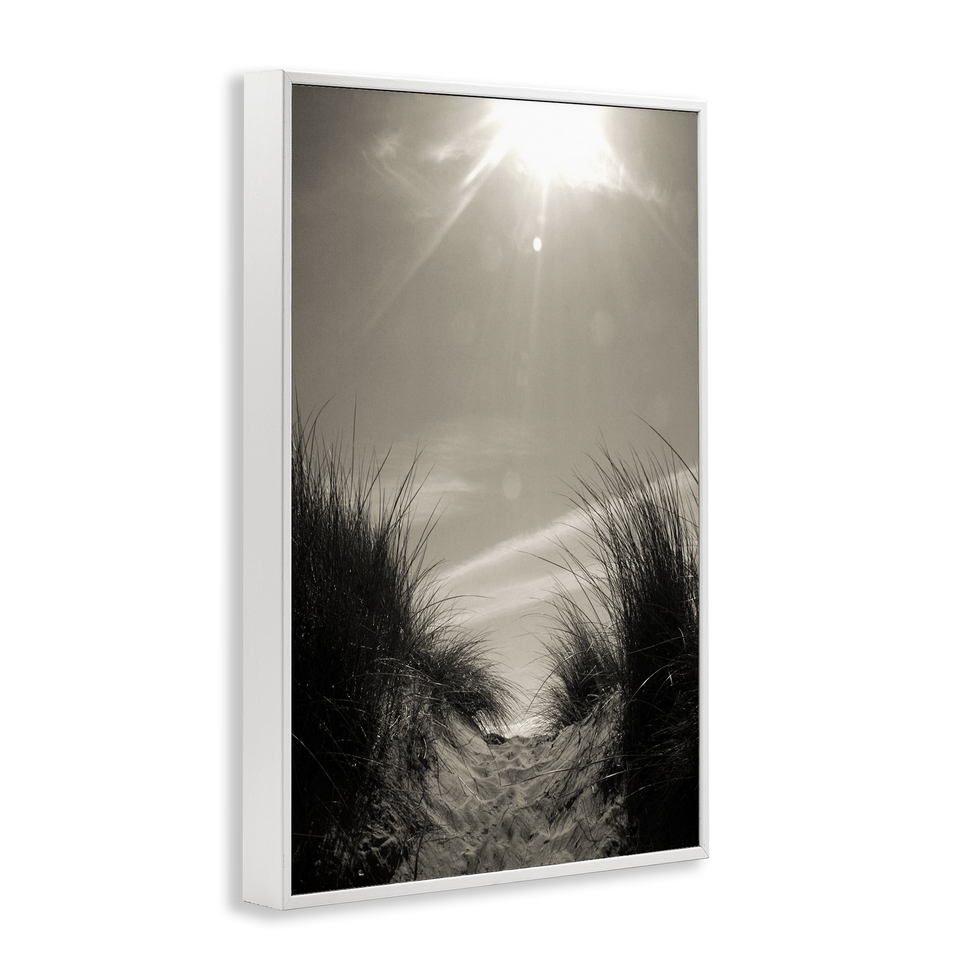 Stupell Industries Dune Valley Landscape Coastal Photography White Framed Art Print Wall Art, 20 x 30