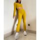 thumbnail image 3 of Leggings Acampanados Talle Alto Color Puro Elástico Suave Longitud Completa Casual Delgado Acampanado Leggings Deportivos para Mujer Amarillo L, 3 of 6