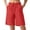 Watermelon Red a2, variant on qolati Bermuda Shorts for Women Knee Length Elastic Waist Drawstring Wide Leg Shorts Classic Fit Summer Casual Beach Shorts with Pockets