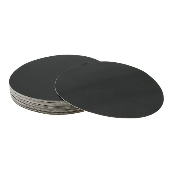 50 Pcs Discos de Lija Redondos 400 Grano Hojas de Lijado de Gancho y Bucle Universales para Restauración Automotriz 180x180mm Carburo de Silicio Negro